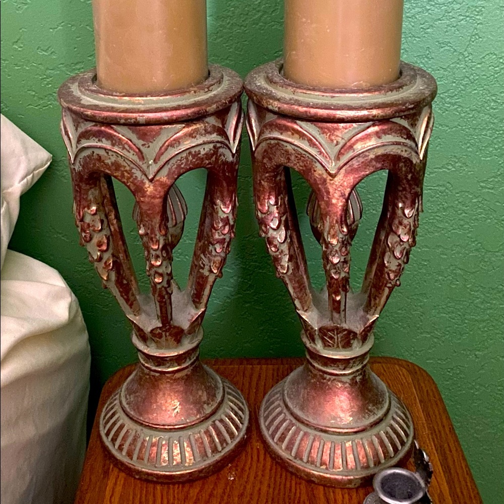 Home Interiors candle holders.